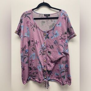 ✨ 4 for $30 ✨ Lily Morgan Lilac Floral tie Knot Bottom Top Super Soft Size 3x